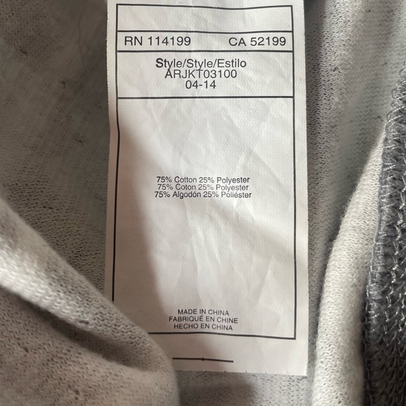 Roxy Striped Hooded Sweatshirt Gray White Size Medium - Picture 4 of 5